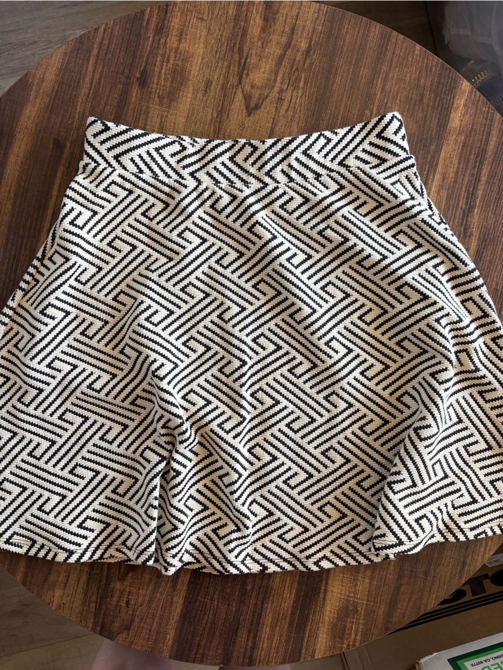 Papermoon Black & White Geometric Knit Top